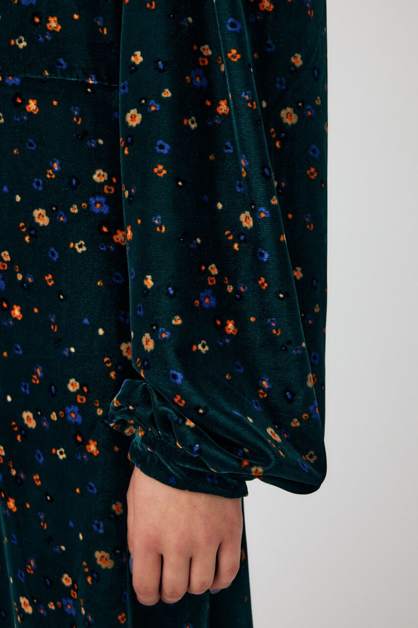 MOUSSY「FLORAL PRINT VELOUR ドレス」|ワンピース|