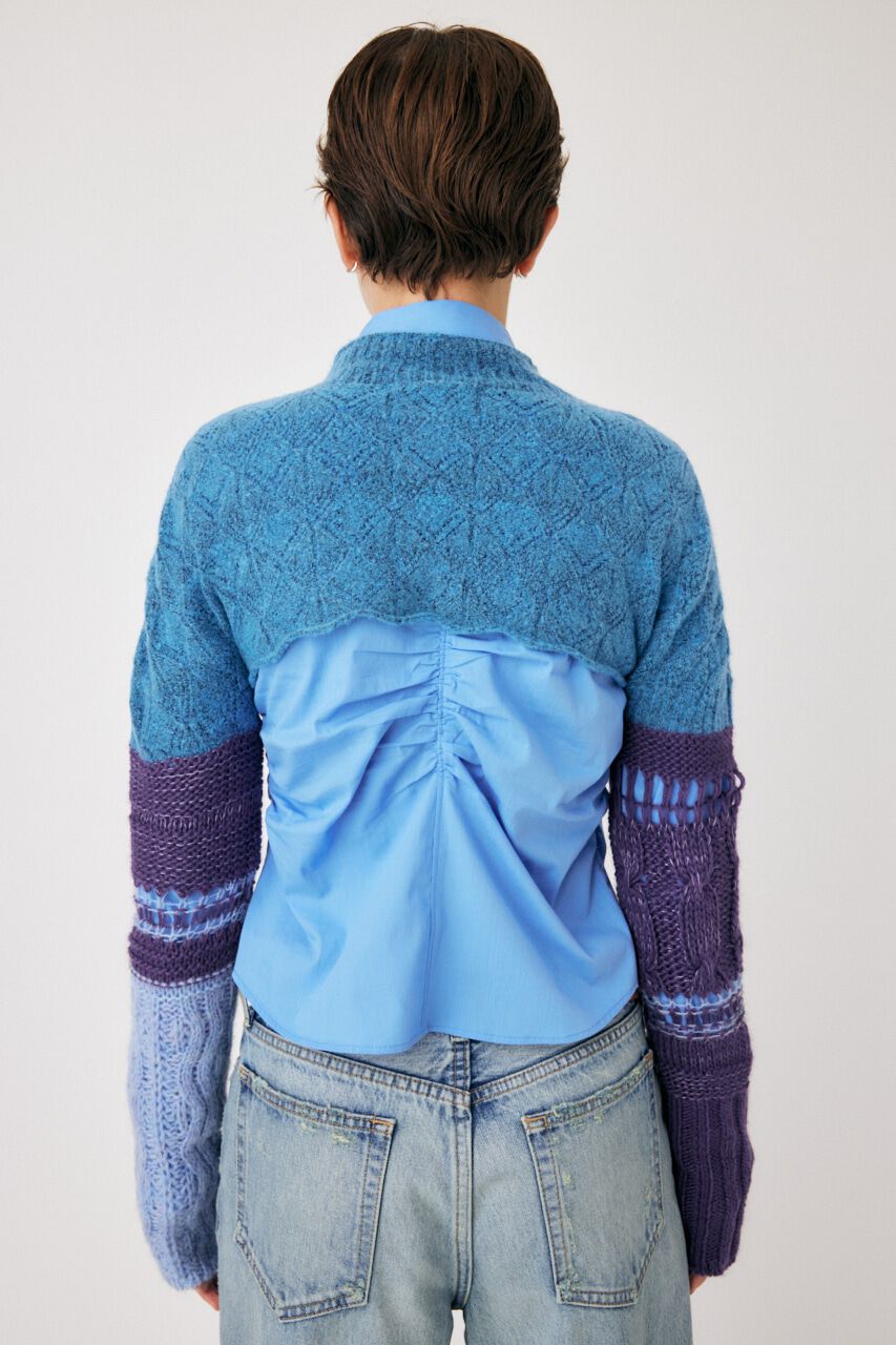 MOUSSY「MIX SHORT KNIT トップス」|ニット・セーター|