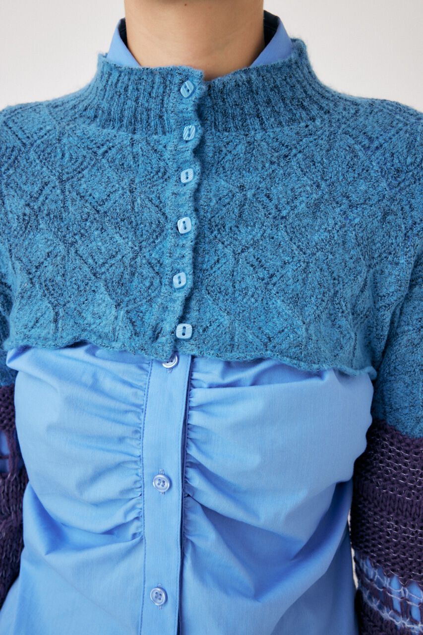 MOUSSY「MIX SHORT KNIT トップス」|ニット・セーター|