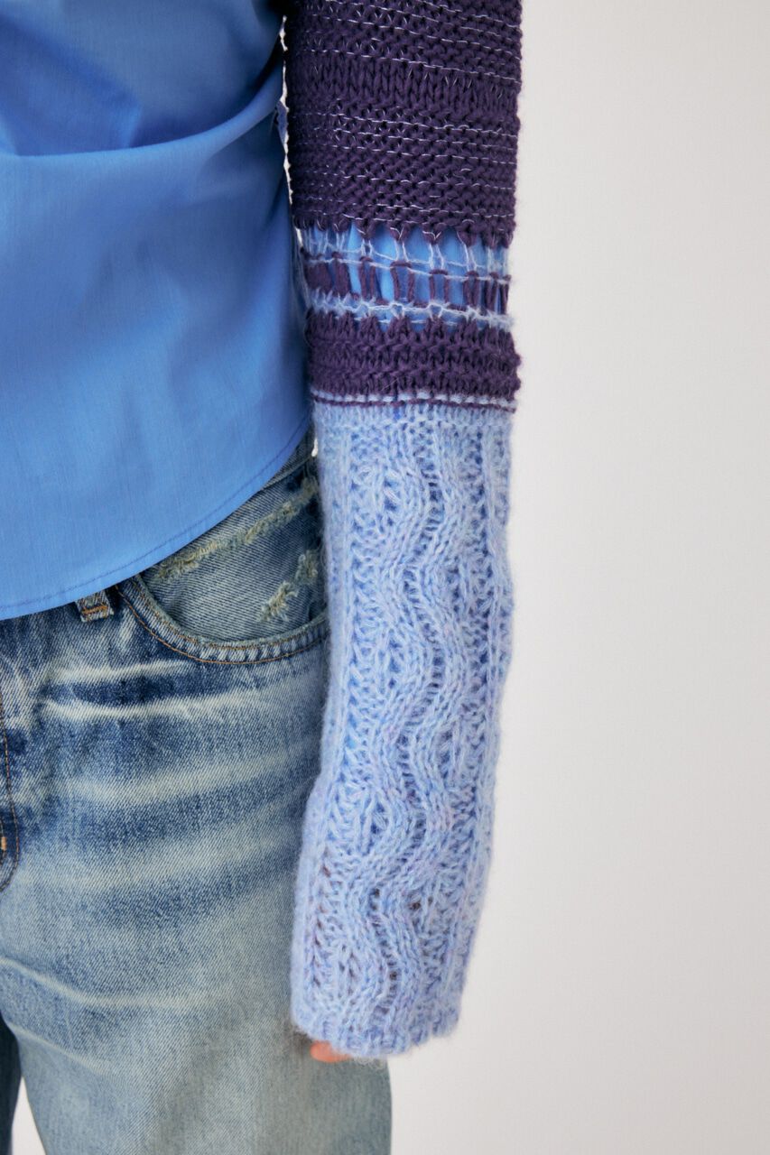 MOUSSY「MIX SHORT KNIT トップス」|ニット・セーター|