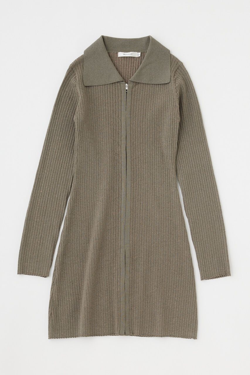 MOUSSY「ZIP UP LS MINI ドレス」|ワンピース|