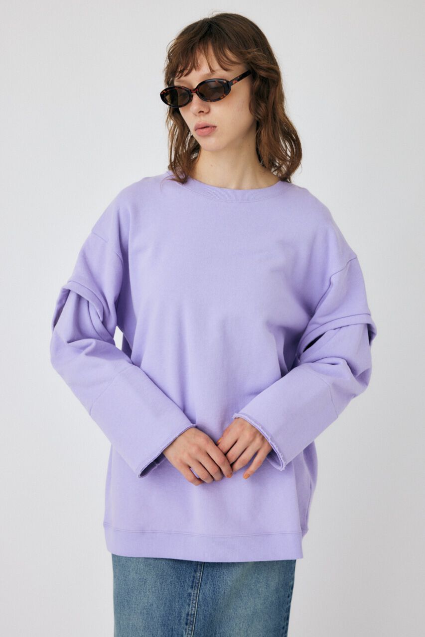 MOUSSY「OPEN SLEEVE スウェット」|Tシャツ・カットソー|