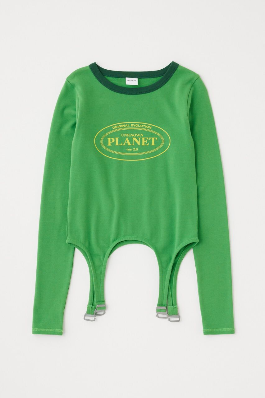 MOUSSY「GARTER DETAIL PRINT LS Tシャツ」|Tシャツ・カットソー|GRN