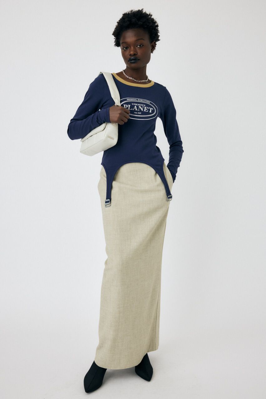 MOUSSY「GARTER DETAIL PRINT LS Tシャツ」|Tシャツ・カットソー|