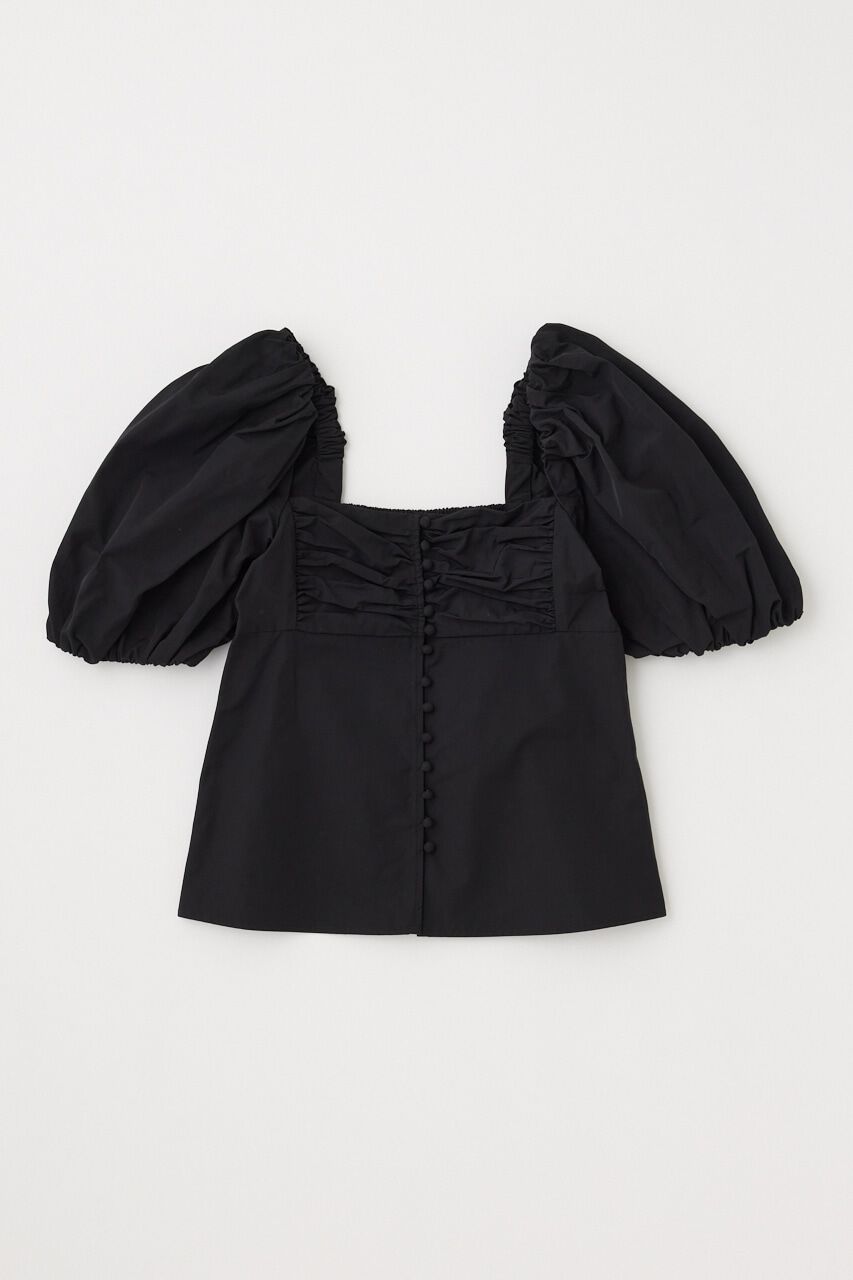 MOUSSY「OPEN NECK GATHER ブラウス」|シャツ・ブラウス|BLK
