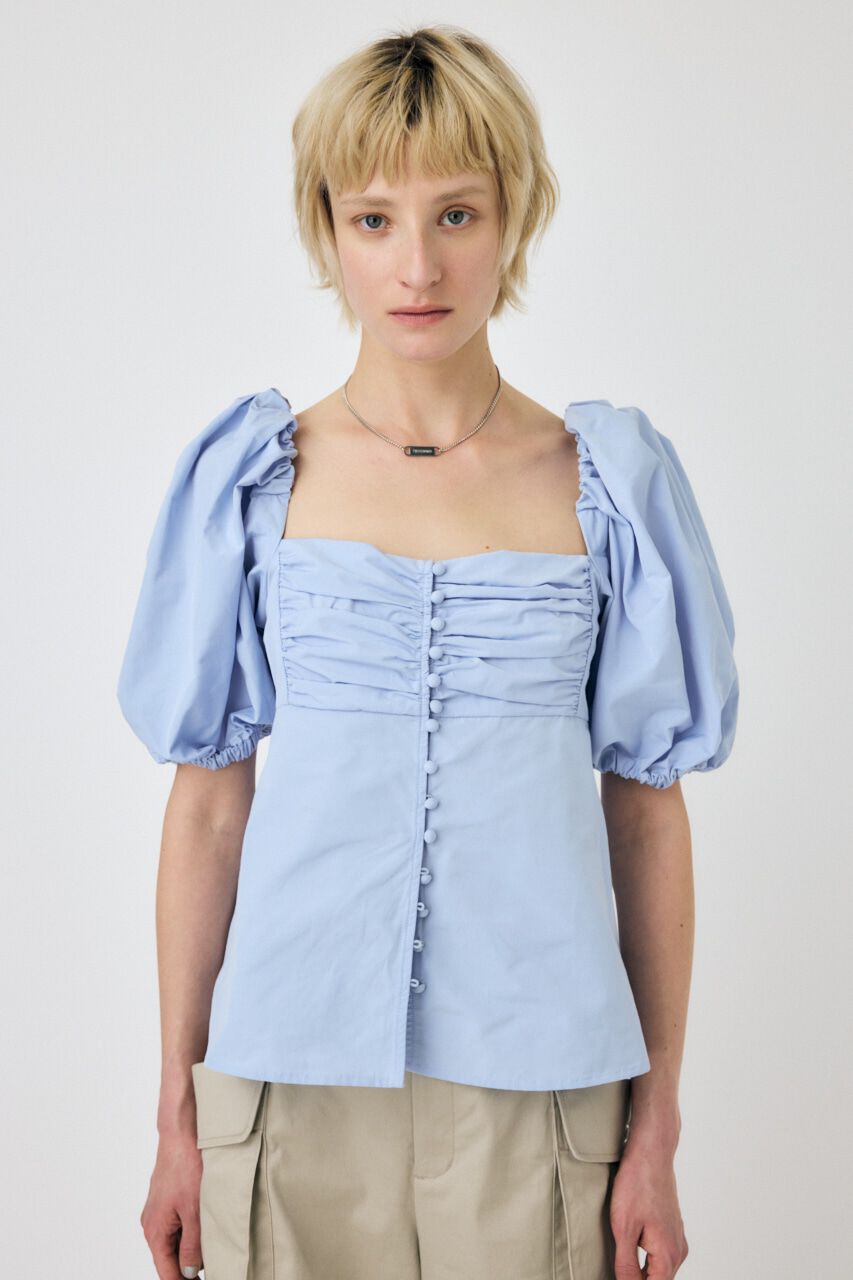 MOUSSY「OPEN NECK GATHER ブラウス」|シャツ・ブラウス|