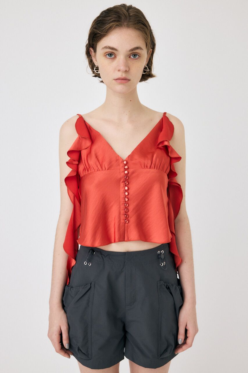 MOUSSY「FRILL STRAP SATIN キャミ」|キャミソール|
