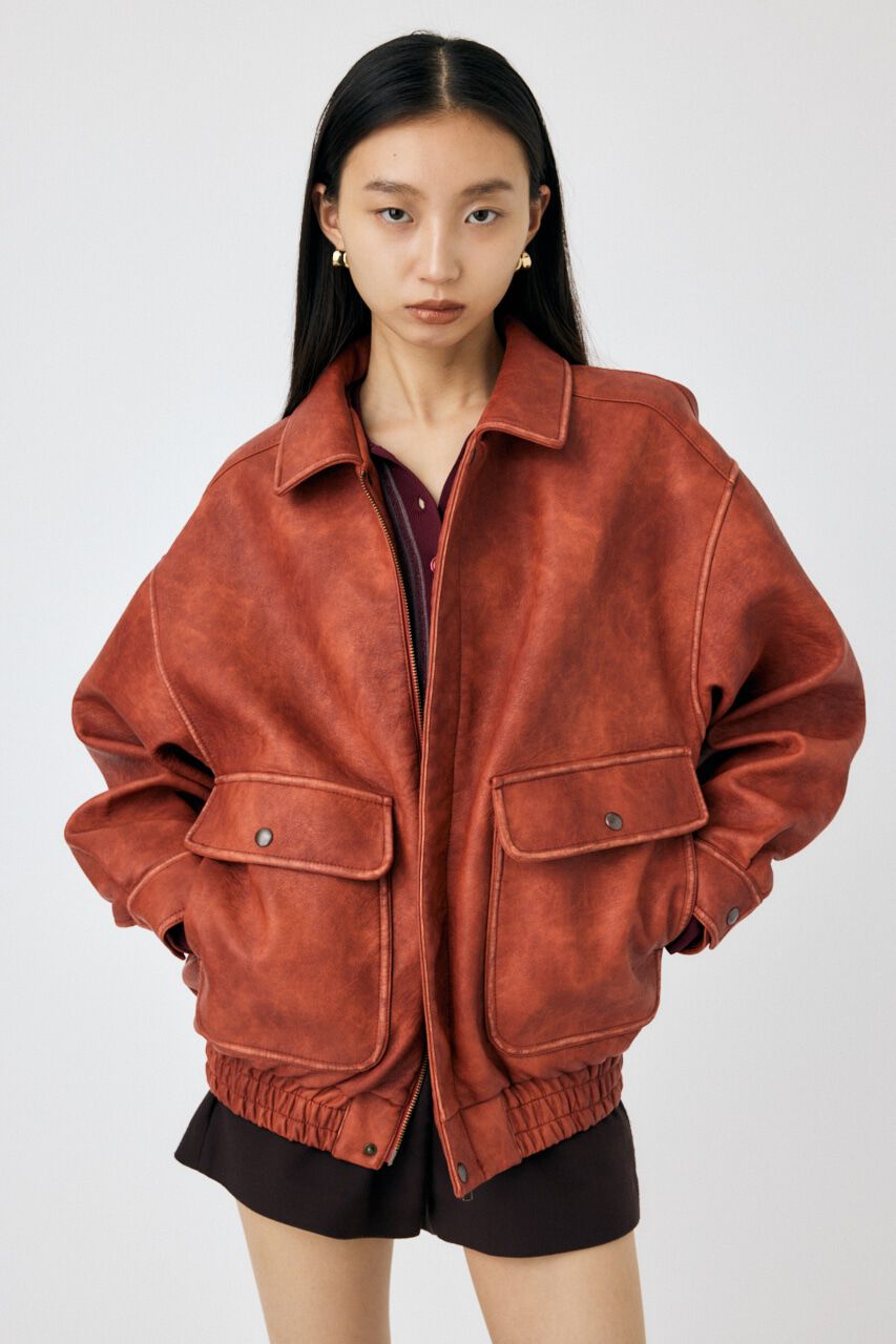 MOUSSY「F/LEATHER A-2 フライトジャケット」|その他|