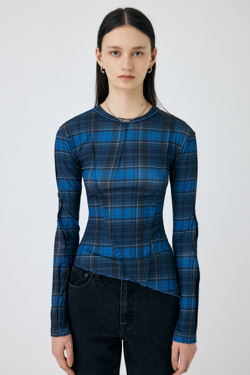 MOUSSY「TUCK CHECK トップス」|Tシャツ・カットソー|