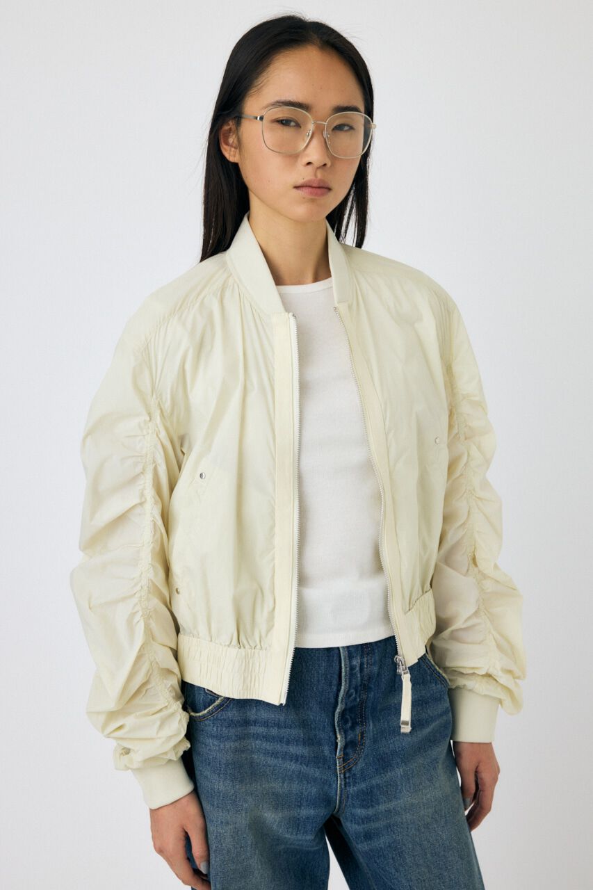 MOUSSY「FRONT ZIP FUNCTION ブルゾン」|ブルゾン・スタジャン|ECRU