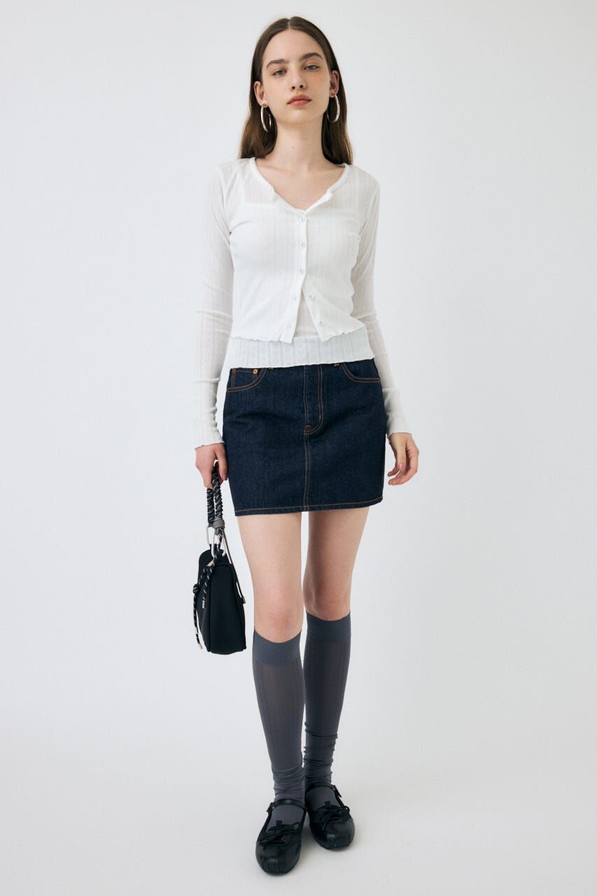 MOUSSY「EYELET U-NECK カーデ & キャミ」|Tシャツ・カットソー|