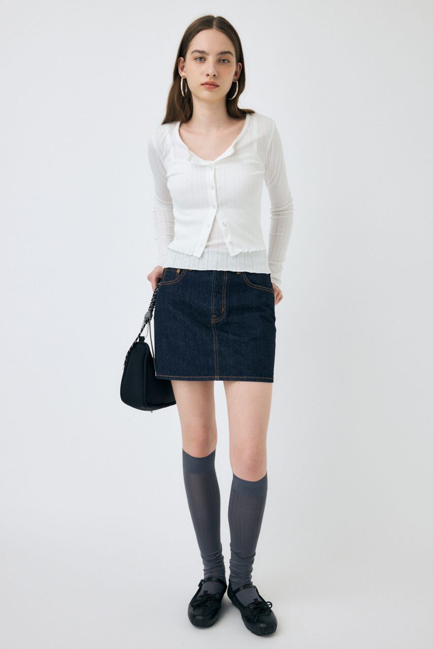 MOUSSY「EYELET U-NECK カーデ & キャミ」|Tシャツ・カットソー|