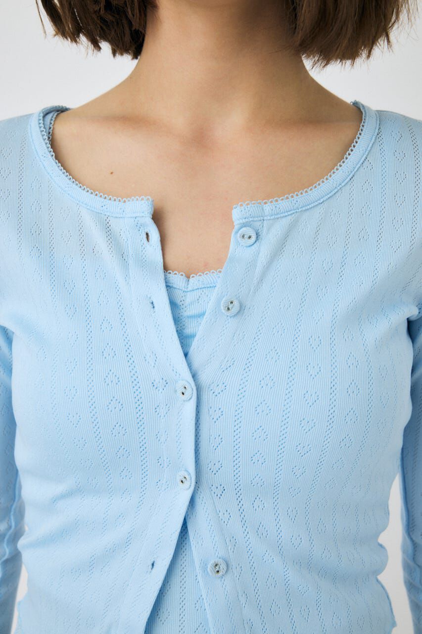 MOUSSY「EYELET U-NECK カーデ & キャミ」|Tシャツ・カットソー|