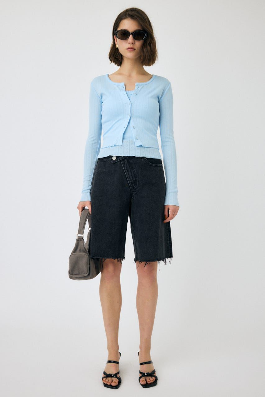 MOUSSY「EYELET U-NECK カーデ & キャミ」|Tシャツ・カットソー|