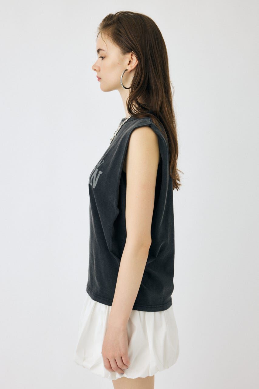 MOUSSY「OVERLAPPING LOGOS ノースリーブ TEE」|タンクトップ|