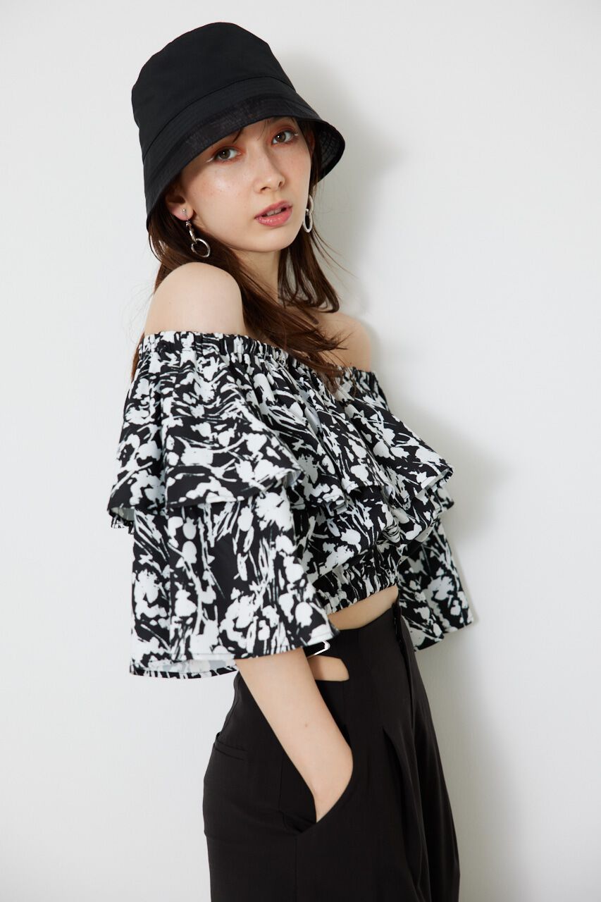 rienda「オフショルダークロップドTOP」|シャツ・ブラウス|