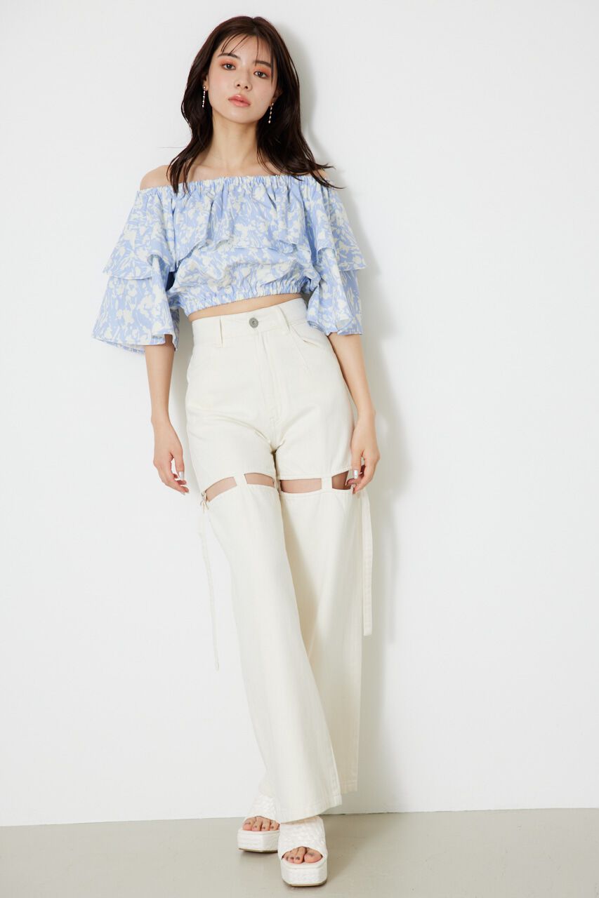rienda「オフショルダークロップドTOP」|シャツ・ブラウス|