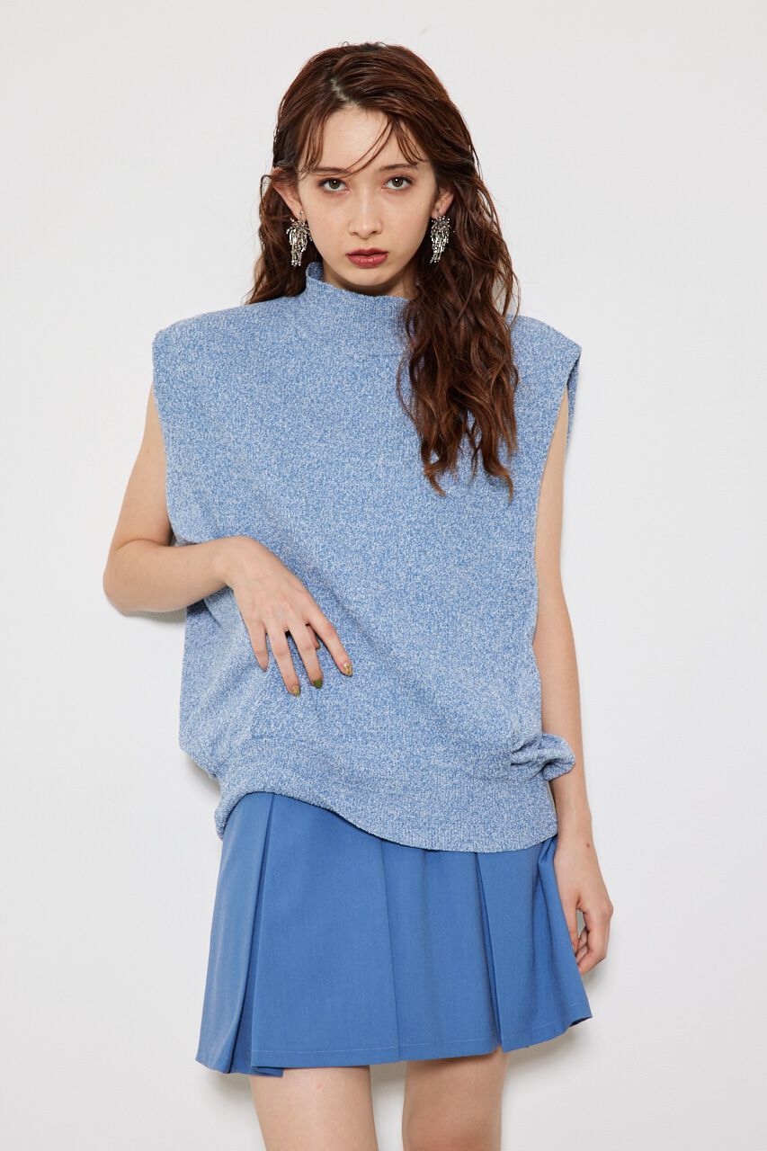 rienda「タックショルダーKnit TOP」|ニット・セーター|BLU