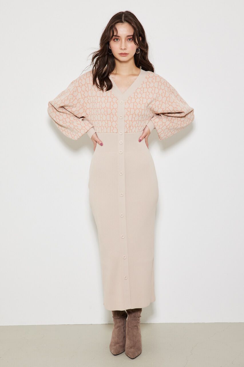 rienda「RモノグラムKnit OP」|ワンピース|L/BEG1