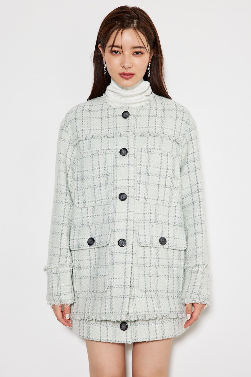 rienda「ノーカラーツイードウールMIX CT」|その他|