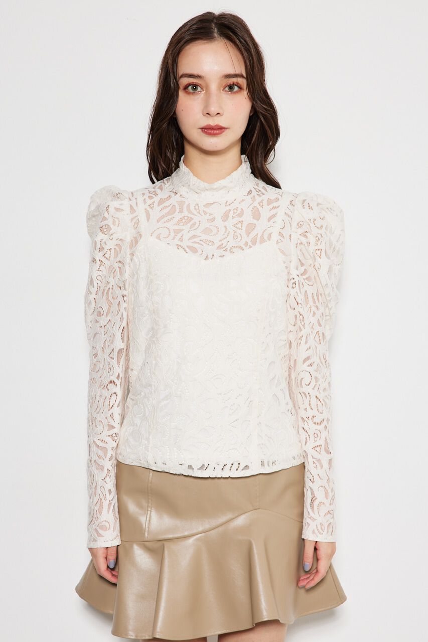 rienda「タックパフSLVレースBLS」|シャツ・ブラウス|