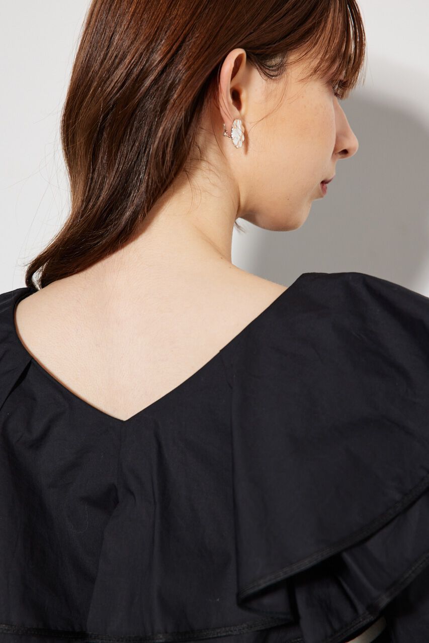 rienda「フリルコンビカット TOP」|Tシャツ・カットソー|