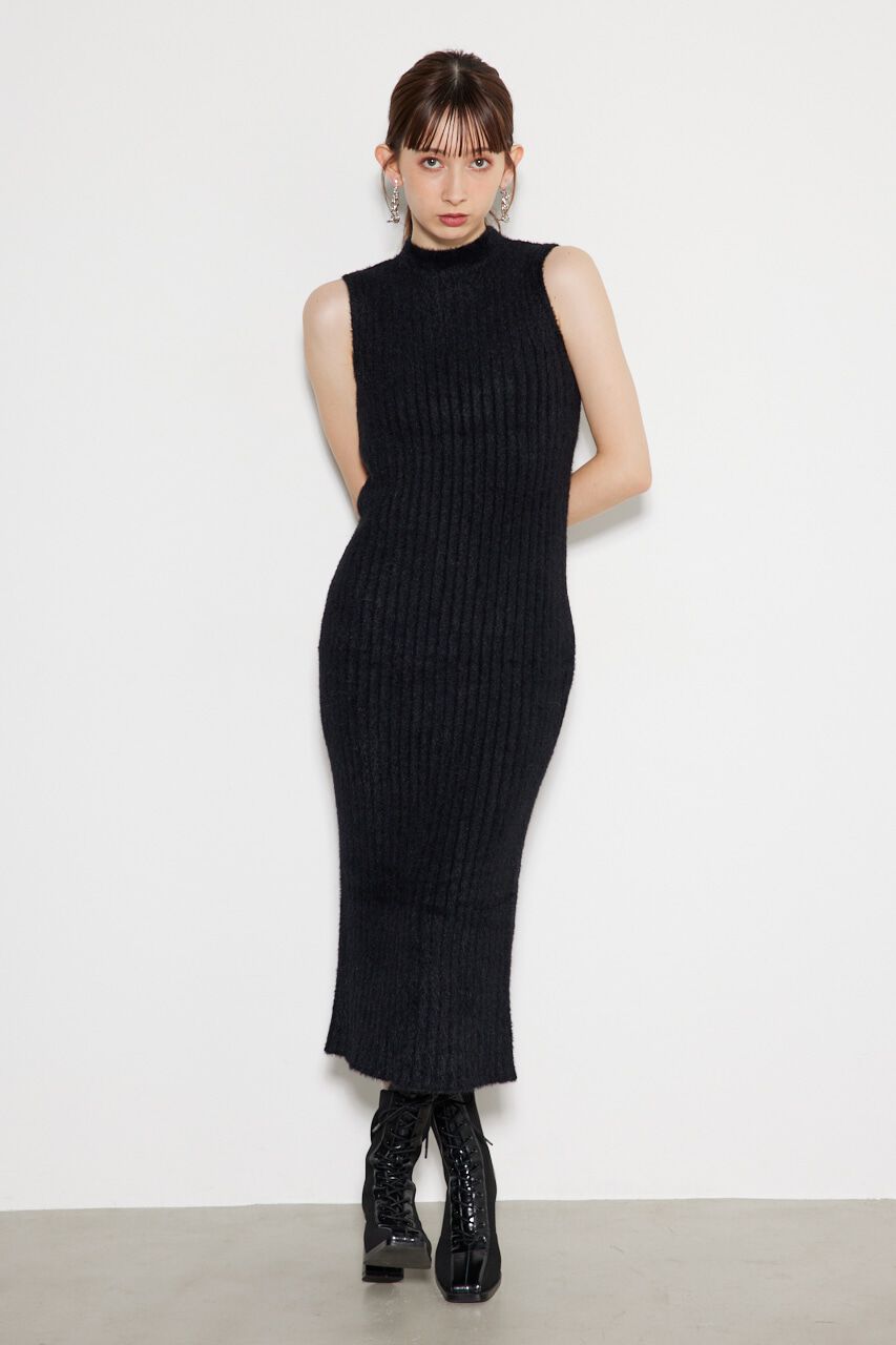 rienda「ビジュー釦カーデSET Knit OP」|ワンピース|