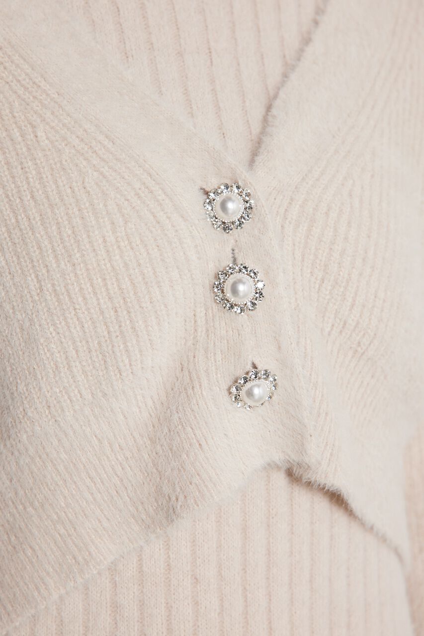 rienda「ビジュー釦カーデSET Knit OP」|ワンピース|