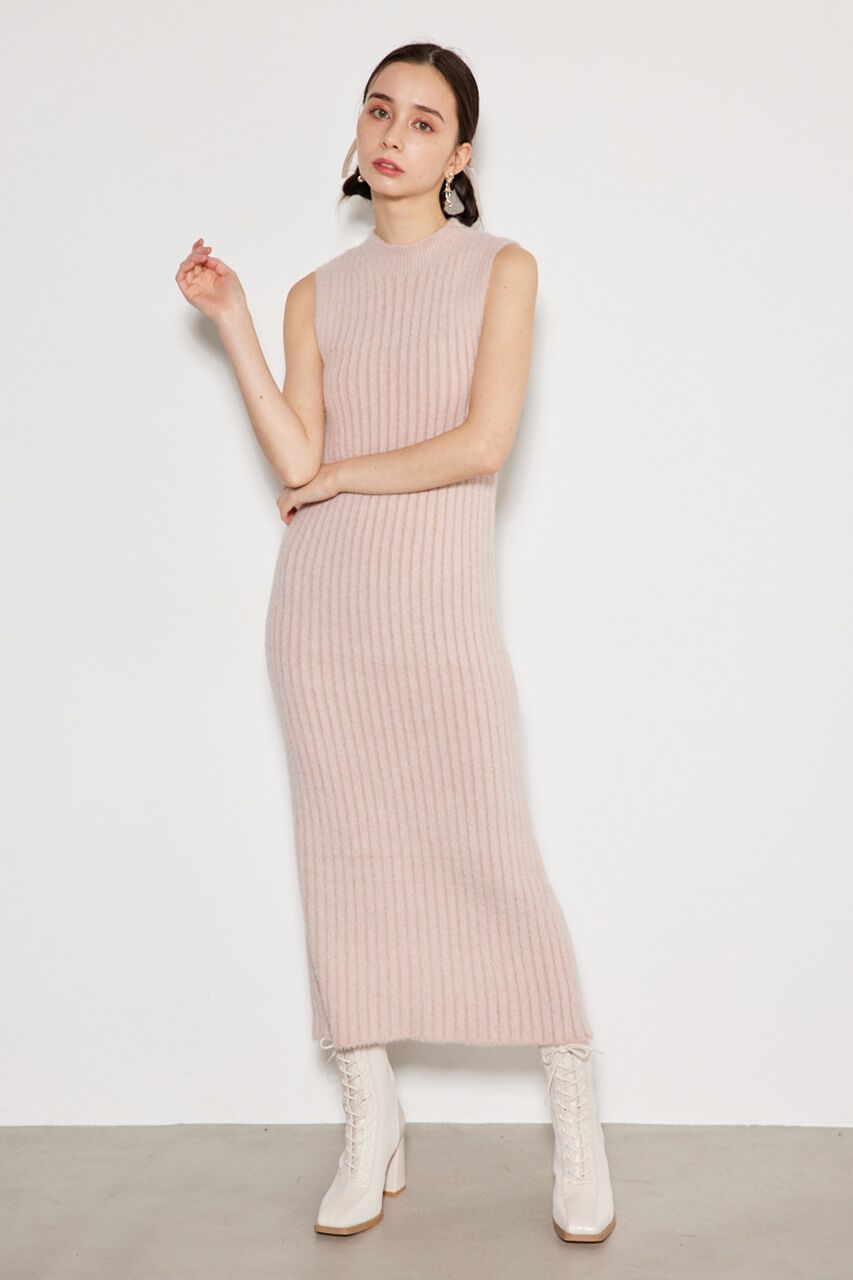 rienda「ビジュー釦カーデSET Knit OP」|ワンピース|