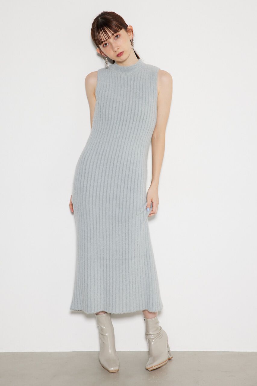 rienda「ビジュー釦カーデSET Knit OP」|ワンピース|