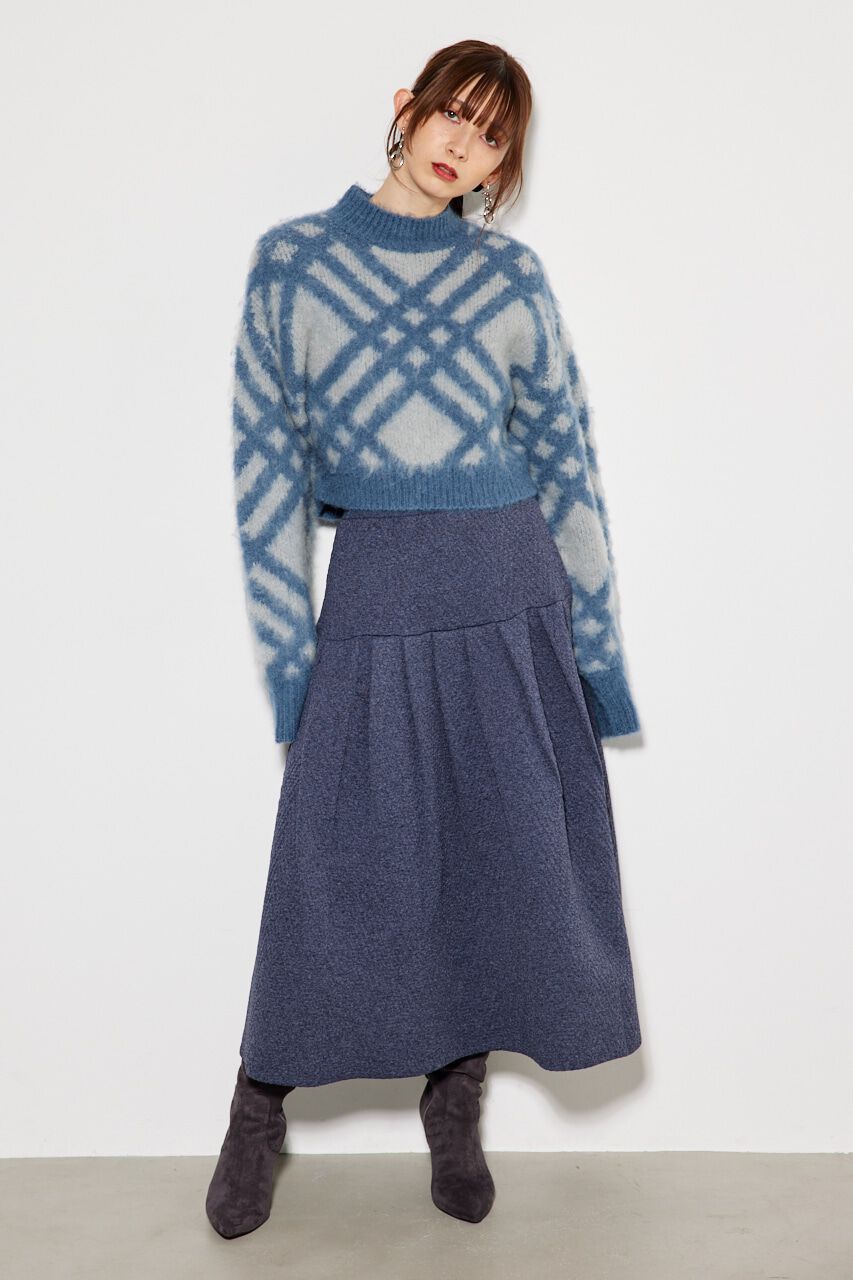 rienda「バイアスチェックニット TOP」|ニット・セーター|