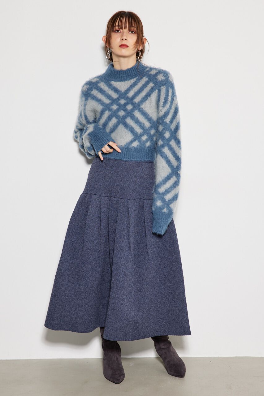 rienda「バイアスチェックニット TOP」|ニット・セーター|