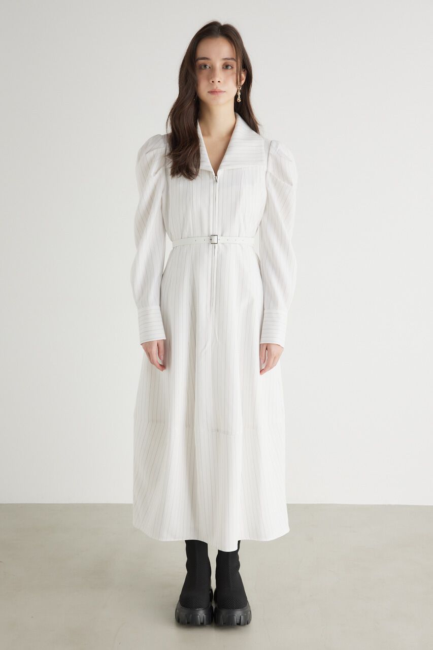 rienda「オーバーカラーZIPフレアOP」|ワンピース|