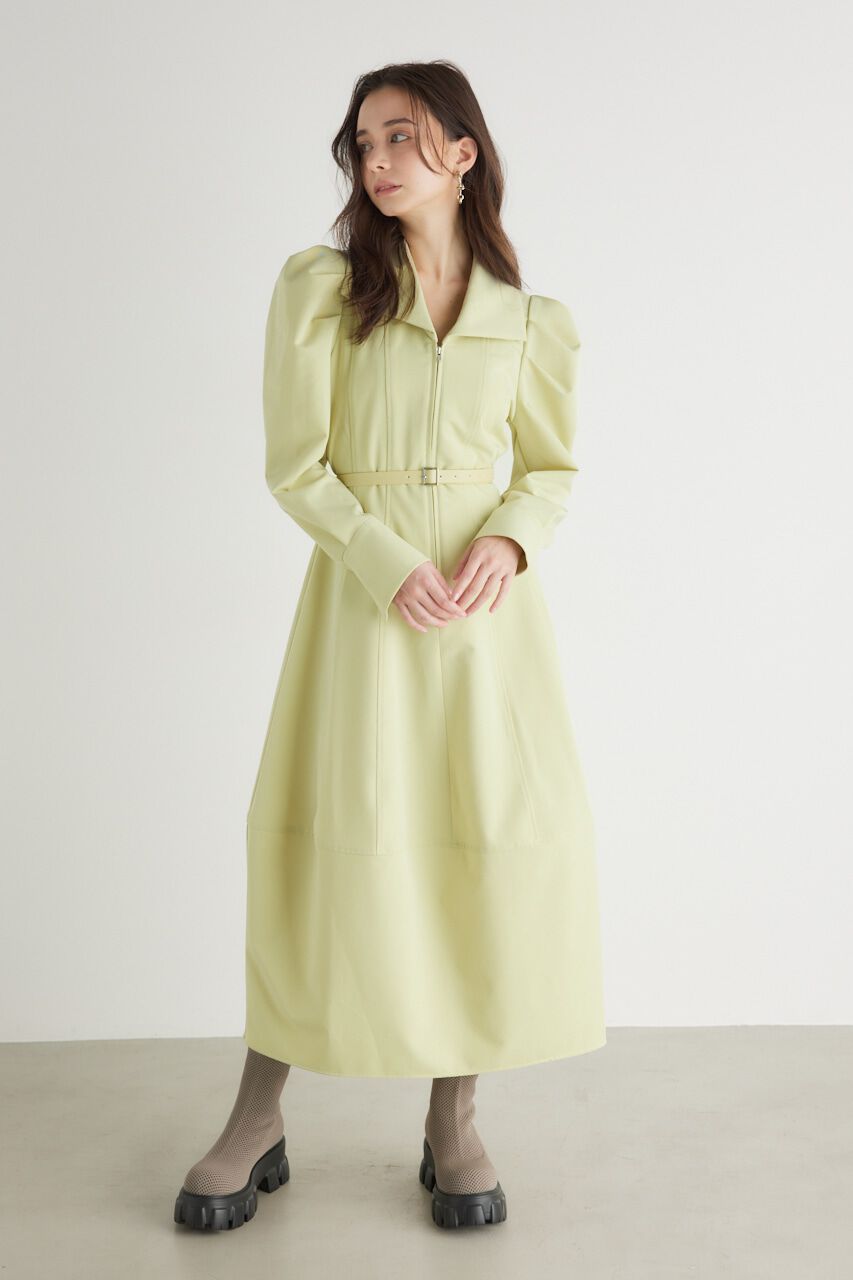 rienda「オーバーカラーZIPフレアOP」|ワンピース|