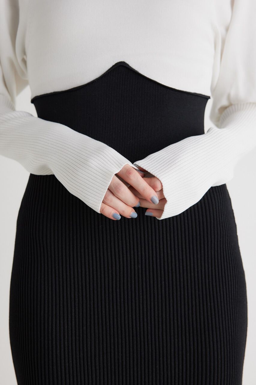 rienda「2WAYチェーンマーメイドKnit OP」|ワンピース|