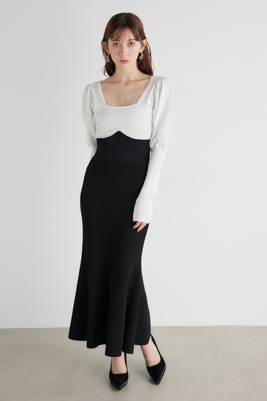 rienda「2WAYチェーンマーメイドKnit OP」|ワンピース|