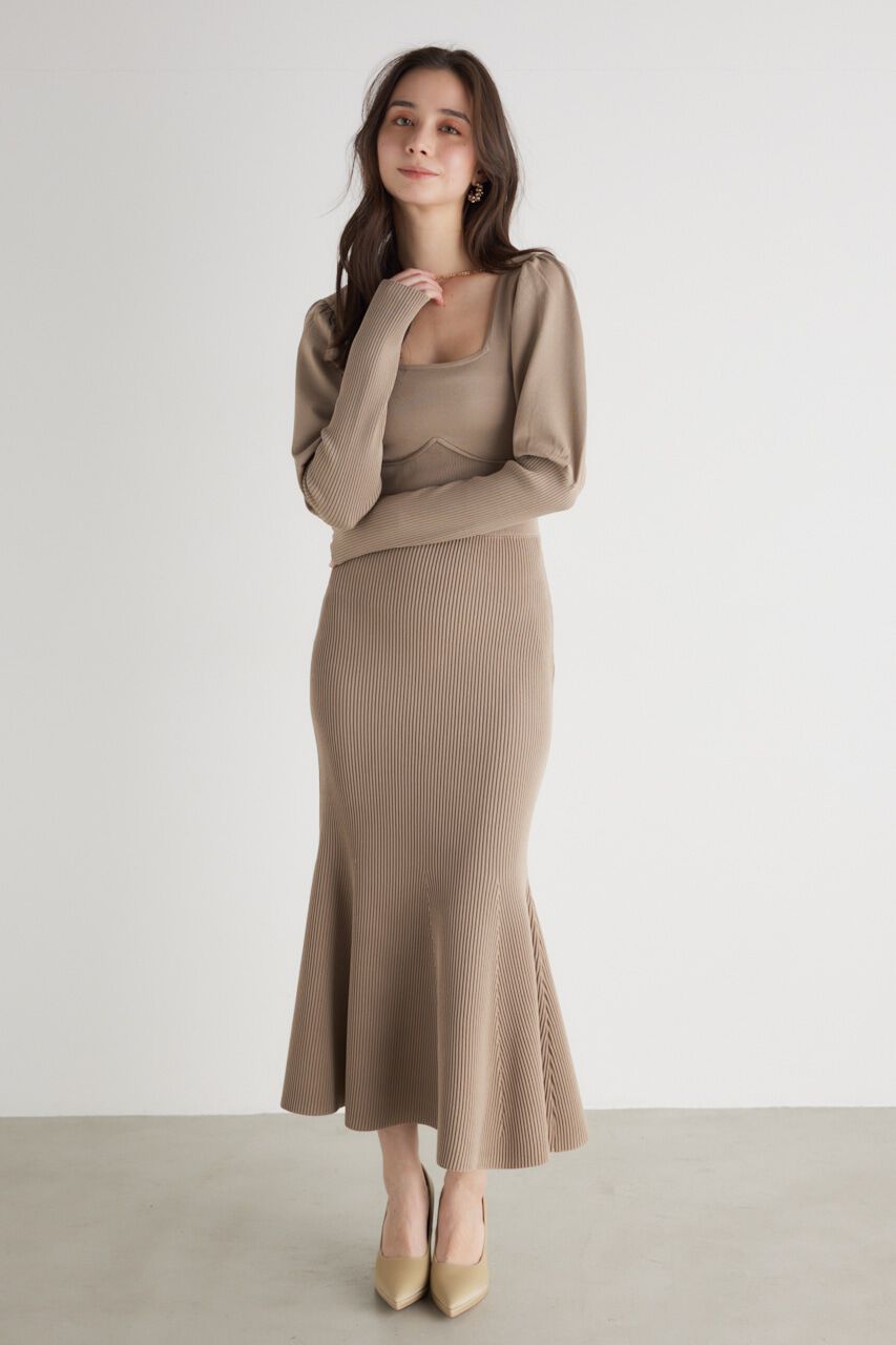 rienda「2WAYチェーンマーメイドKnit OP」|ワンピース|