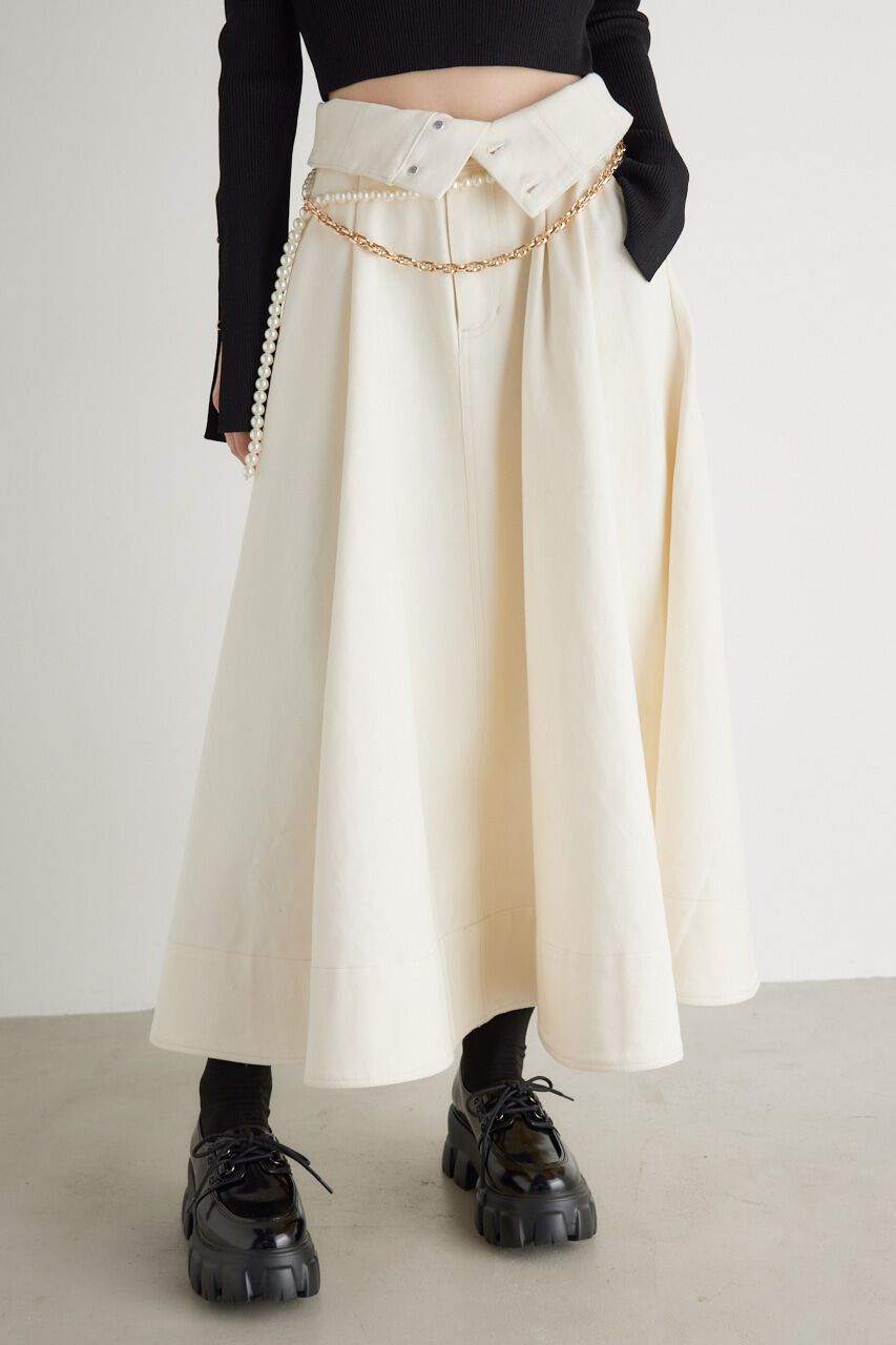 rienda「ターンBELTJ/Wフレア SK」|スカート|