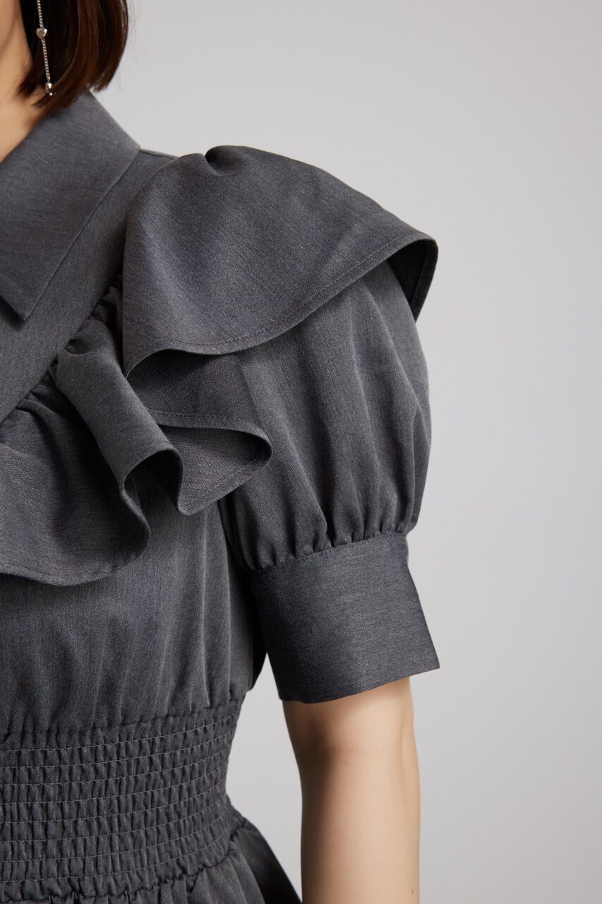 rienda「フロントZIPハーフスリーブSHミニOP」|ワンピース|