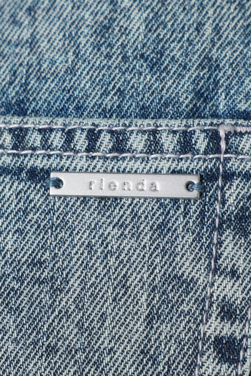 rienda「スリムタックワイドデニムパンツ」|デニム|