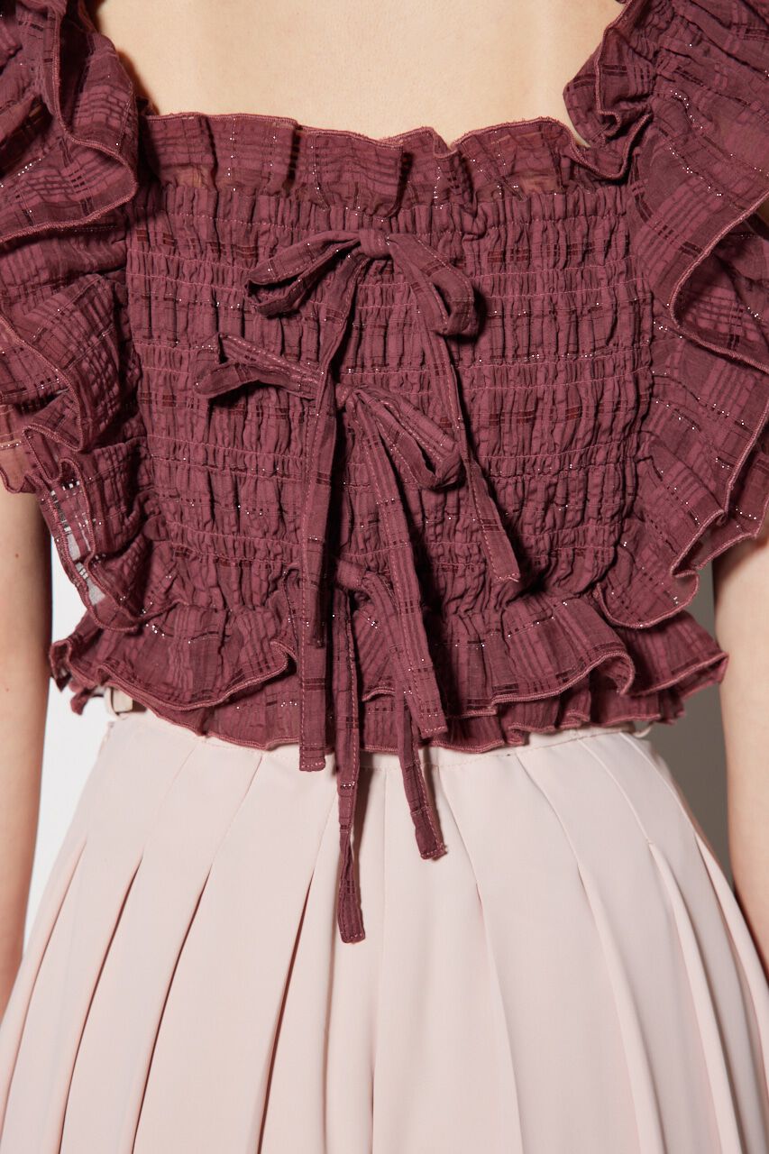 rienda「シャーリングペプラムトップス」|チュニック|