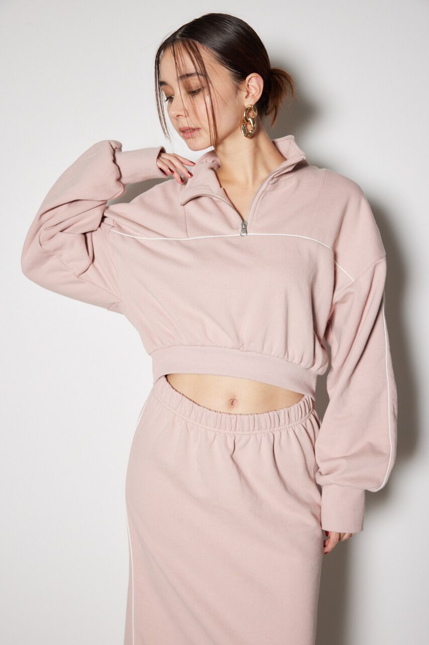 rienda「ハーフジップトラックスウェットタイトワンピース」|ワンピース|