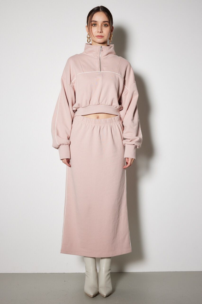 rienda「ハーフジップトラックスウェットタイトワンピース」|ワンピース|