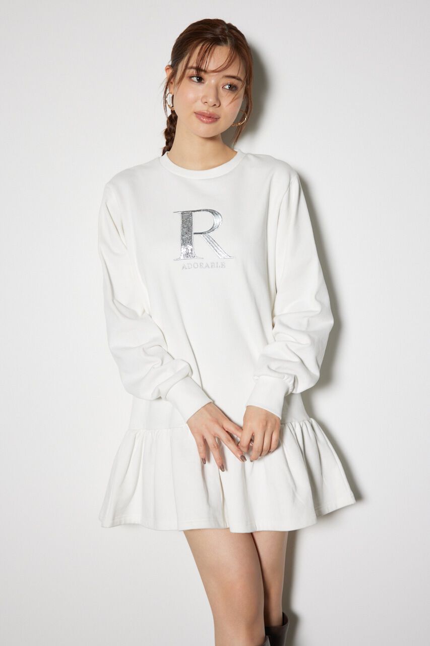 rienda「ティアードフリルスウェットミニワンピース」|ワンピース|