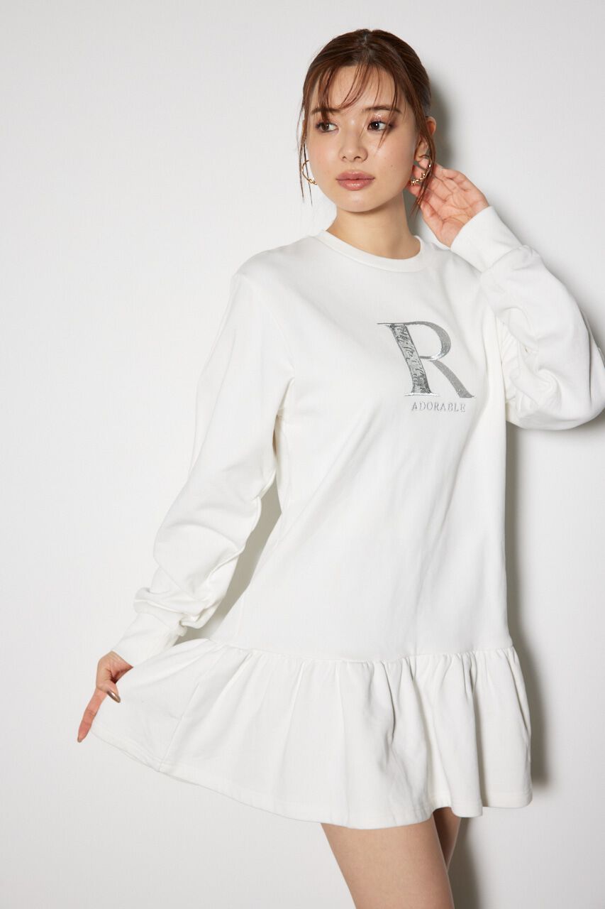 rienda「ティアードフリルスウェットミニワンピース」|ワンピース|