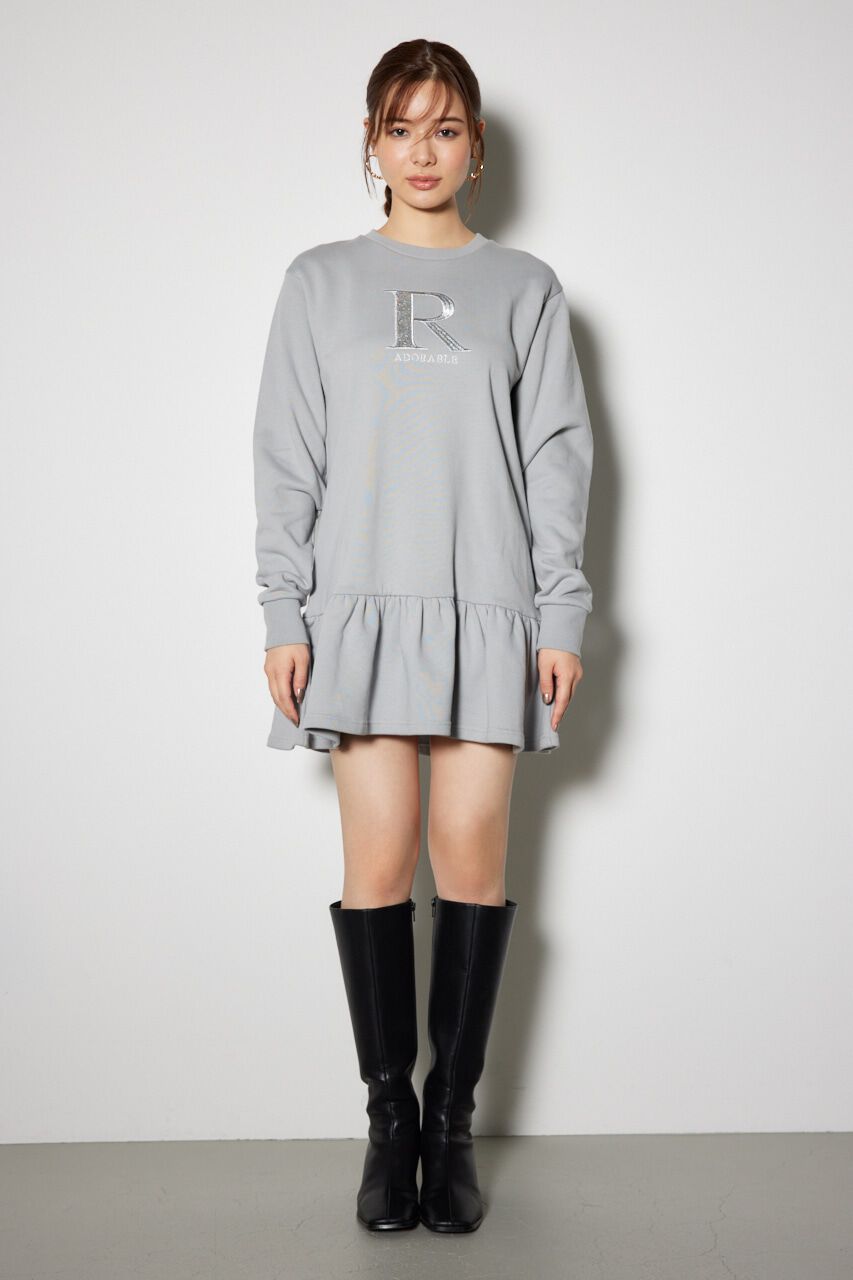 rienda「ティアードフリルスウェットミニワンピース」|ワンピース|