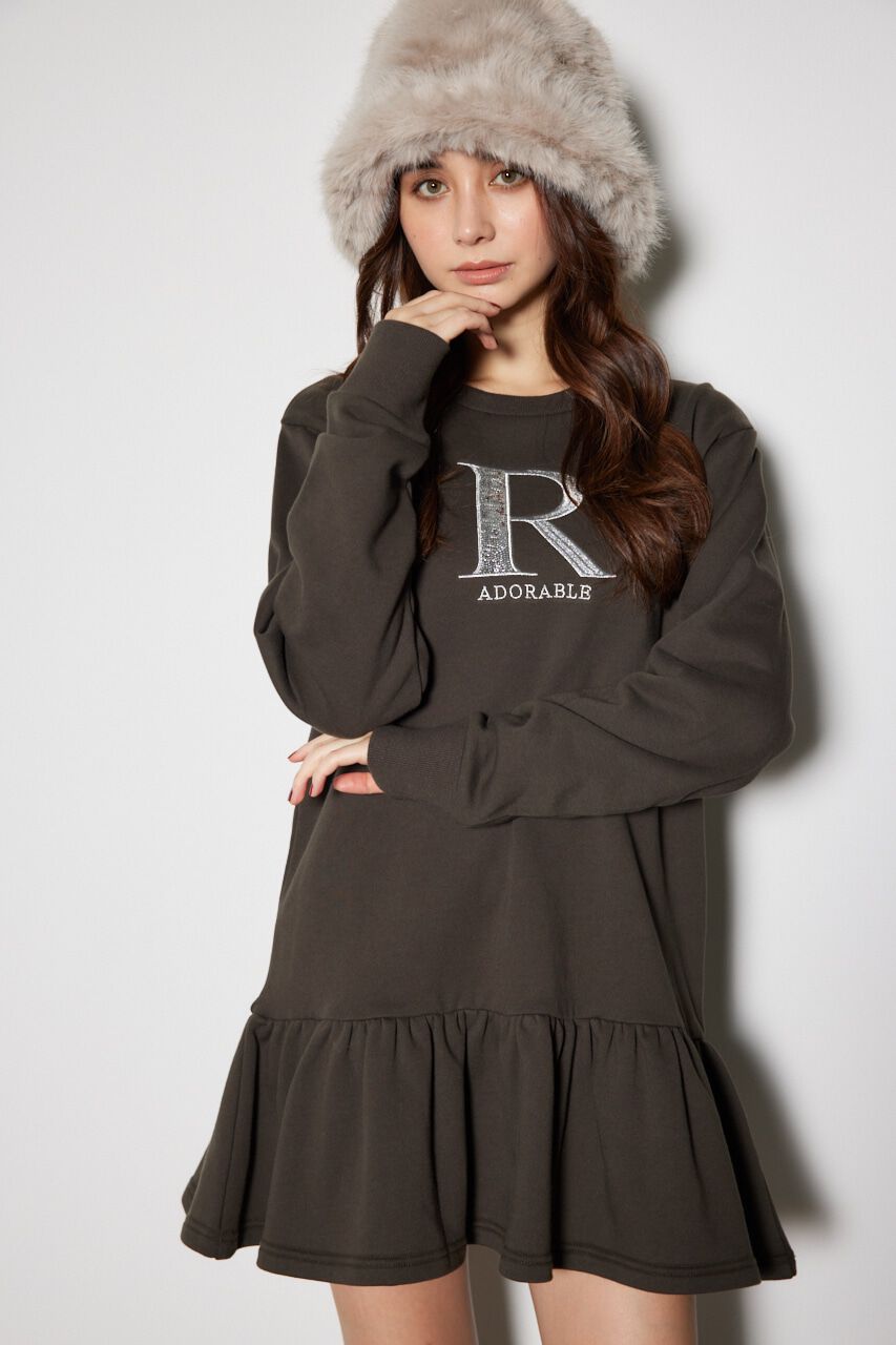 rienda「ティアードフリルスウェットミニワンピース」|ワンピース|