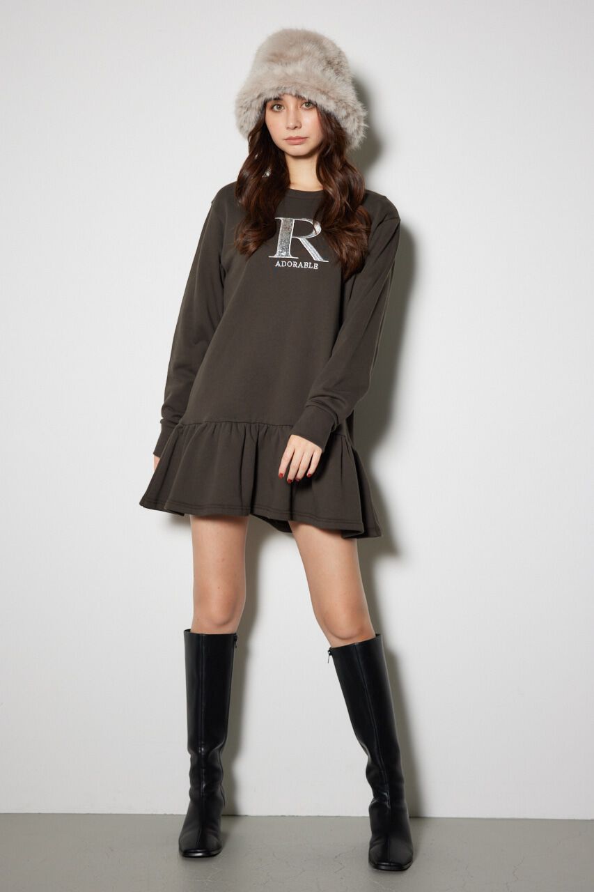 rienda「ティアードフリルスウェットミニワンピース」|ワンピース|