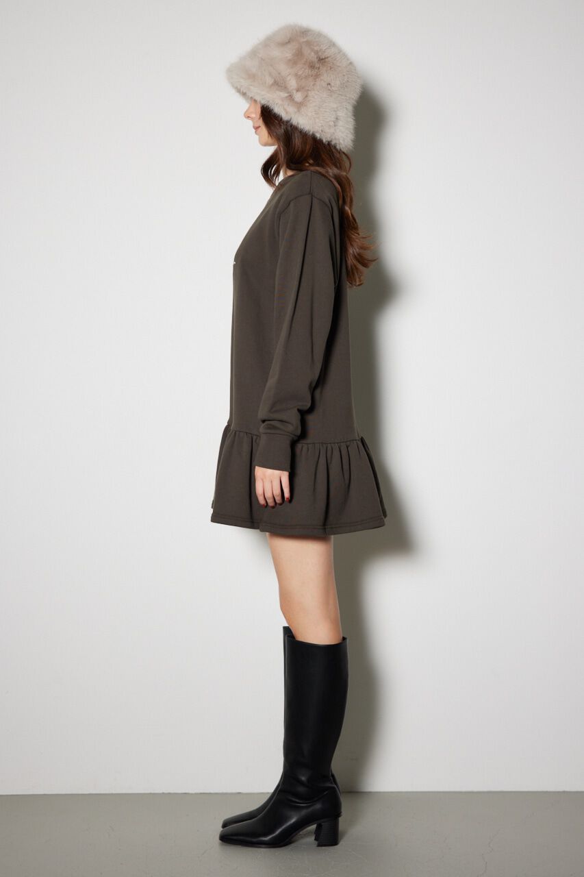 rienda「ティアードフリルスウェットミニワンピース」|ワンピース|