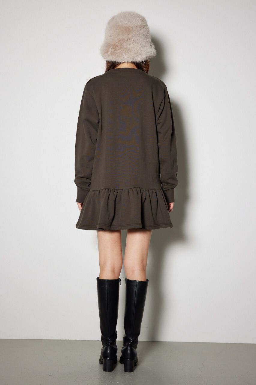 rienda「ティアードフリルスウェットミニワンピース」|ワンピース|